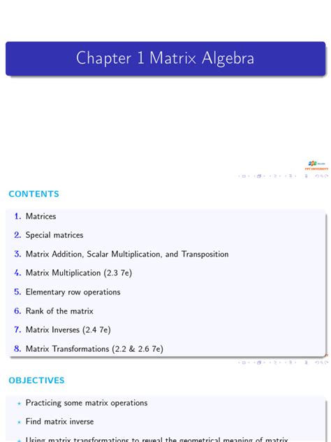 Chapter 1 Matrix Algebra Ver3 2 22 Nopause Download Free Pdf Matrix Mathematics