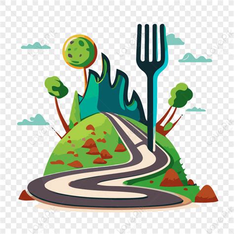 Fork In The Road Vector,cartoon,sticker PNG Free Download And Clipart ...