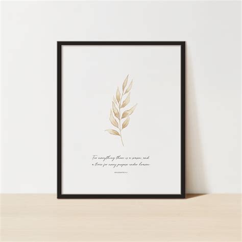 Ecclesiastes 3:1 Bible Verse Wall Art, Christian Scripture Poster, Modern Fall Home Decor ...