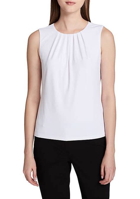 Calvin Klein Pleated Neck Sleeveless Blouse Sleeveless Comfortable