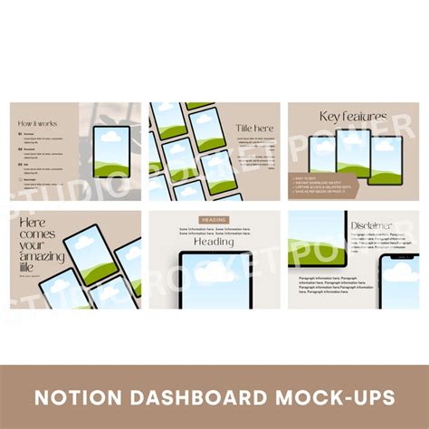 Notion Dashboard Mockup Templates Editable Canva Templates Etsy