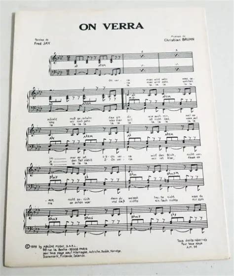 PARTITION SHEET MUSIC MIREILLE MATHIEU On Verra 70 S JAY BRUHN