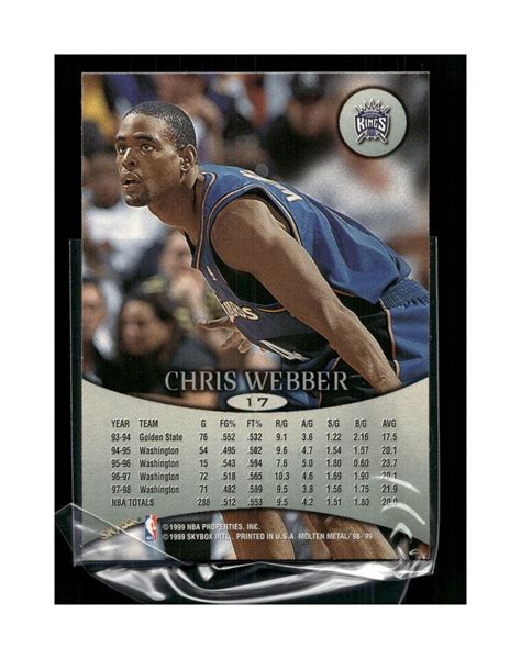 Skybox Molten Metal Sacramento Kings Basketball Card Chris