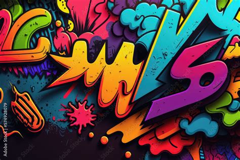 Ilustrace „abstract Neon Graffiti Wallpaper Ze Služby Stock Adobe Stock