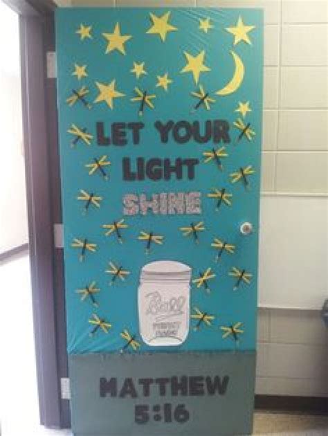 Christian Based Classroom Door Southern Night Themed Mason Jar School