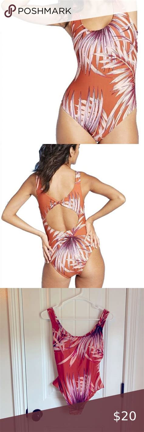 Kona Sol New One Piece Bathing Suit In Rust Color High Waisted Bikini