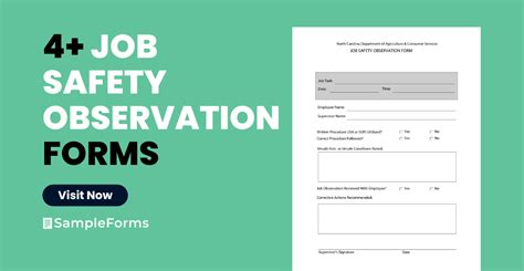 Free 4 Job Safety Observation Forms In Pdf Ms Word