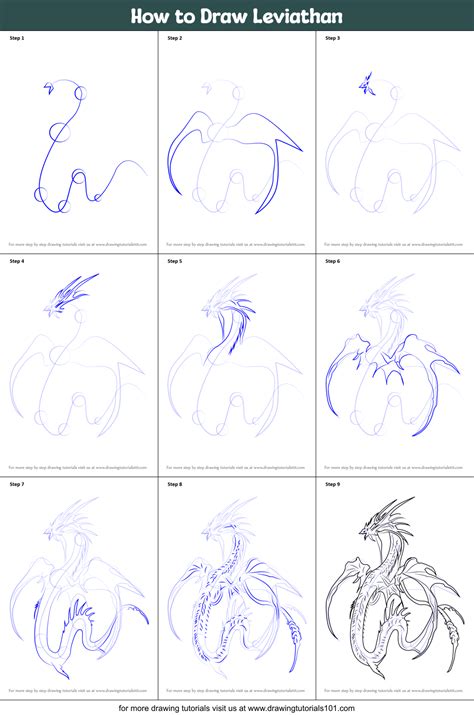 How To Draw Leviathan Sea Monsters Step By Step Drawingtutorials