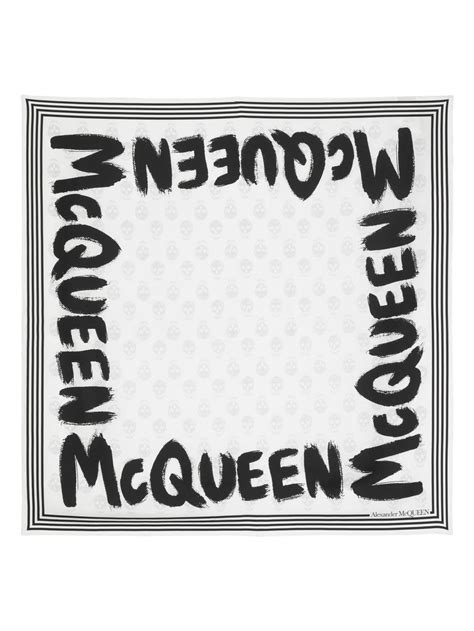 Alexander McQueen logo-print skull-motif Scarf - Farfetch