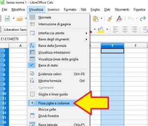 Bloccare Una Riga O Una Colonna Di Un Foglio Di Calcolo Tramite