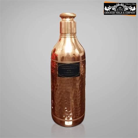 Crockery Wala And Company Set Of Pure Copper Champagne Bottle With Two