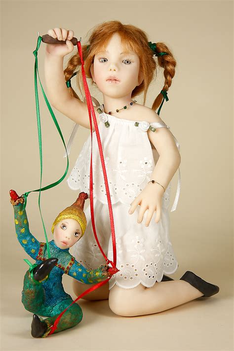 Lorraine - polymer clay one of a kind art doll by Nadine Leepinlausky