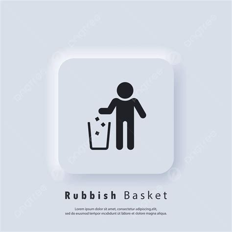 Signo De Basura Con Botón Uiux Neumórfico De Bote De Basura Vector PNG