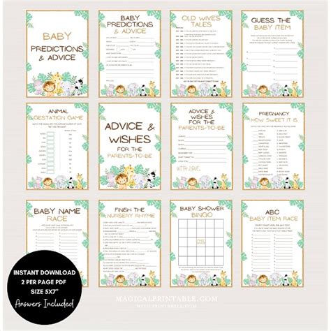 Safari Bingo Cards Printable Printabell Express