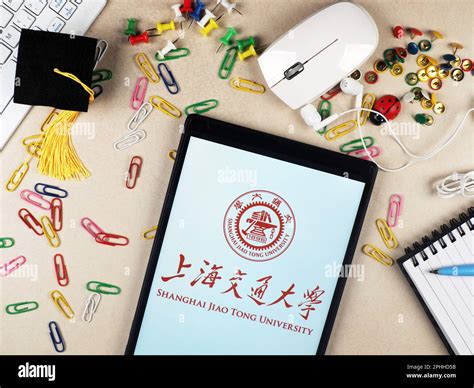 In this photo illustration, Shanghai Jiao Tong University logo seen ...