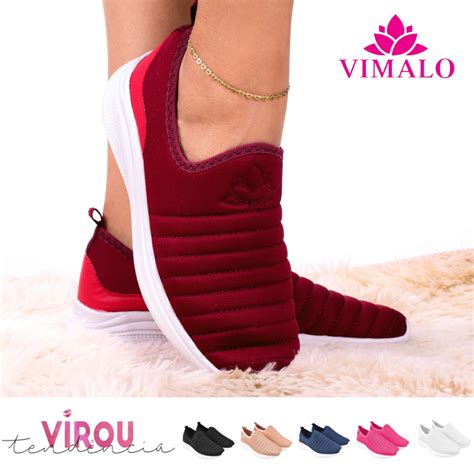 T Nis Feminino Meia Calce F Cil Slip On Ortop Dico Para Caminhada Vl