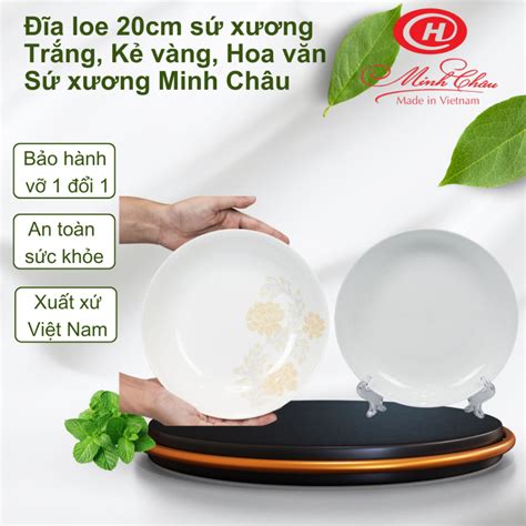 Đĩa tròn dáng loe sâu lòng - Sứ Xương Minh Châu - Sứ siêu nhẹ - Trắng ...