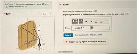 Solved In Figure The Tension Developed In Cables Ab