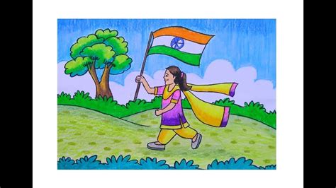 Independence Day Drawing Easy Har Ghar Tiranga Poster Drawing Independence Day Drawing Step By