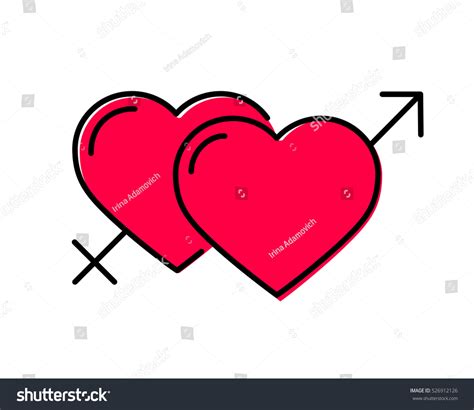 Heart Gender Symbols Male Female Sex Stock Vector Royalty Free