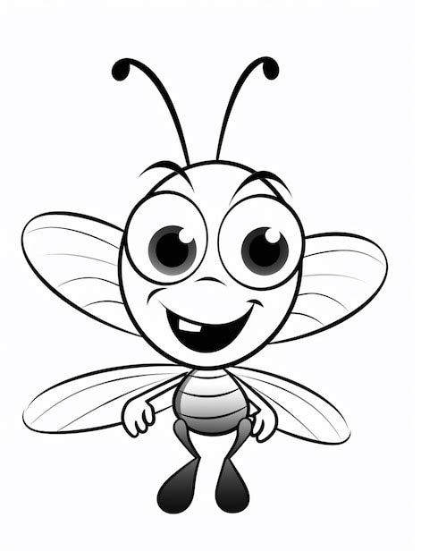 Premium Photo A Cartoon Bee With Big Eyes And A Smile On Its Face