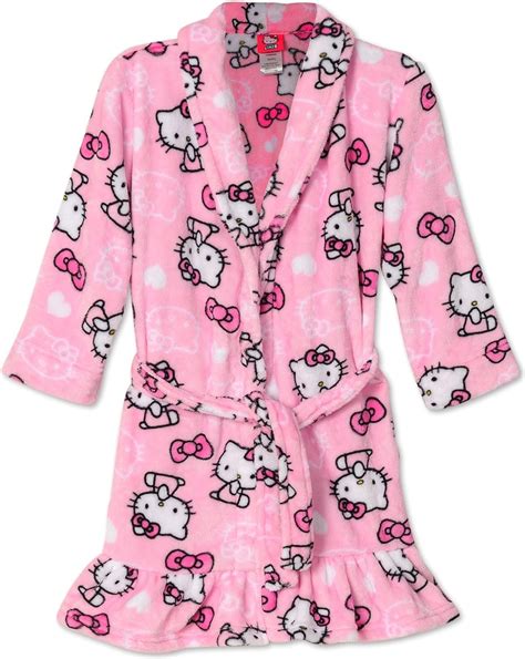 Sanrio Hello Kitty Little Girls Pretty Kitty Pink Plush Fleece Robe