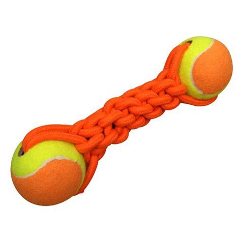 Brinquedo De Corda Para Cachorro Duplo Bola Pet Go Laranja