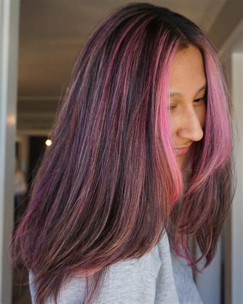 dark hair with pink streaks 1