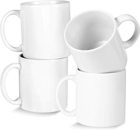 Serami 15oz White Funnel Ceramic Tall Coffee Mugs With