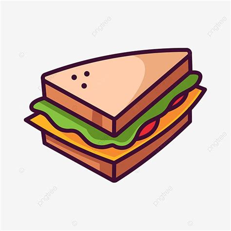 Sandwiches Clipart Hd PNG, Sandwich Illustration In Icon Drawn Style ...