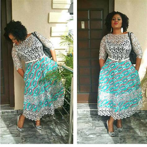 Ankara And Lace Gown Combinations Styles Dezango Fashion Zone