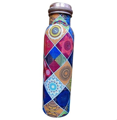 Printed Copper Bottle For Drinking Water Capacity 1 Litre At Rs 700