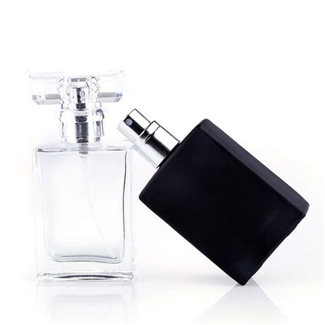 30ml 50ml Rectangle Empty Crystal Mens Elegant Black Perfume Spray