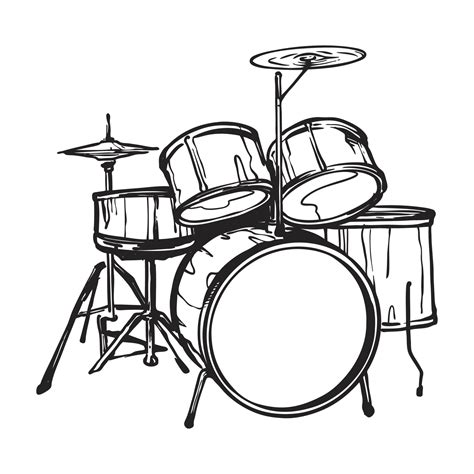 Vector Illustration Of Musical Instrument Drum Set Vector Art