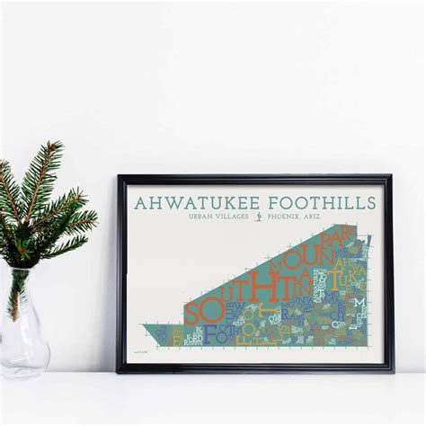 ahwatukee foothills village phoenix arizona neighborhood map art
