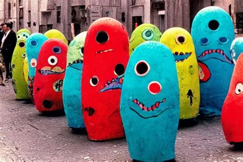 Colourful Creepy Umibozu Monsters Parading The Streets Stable