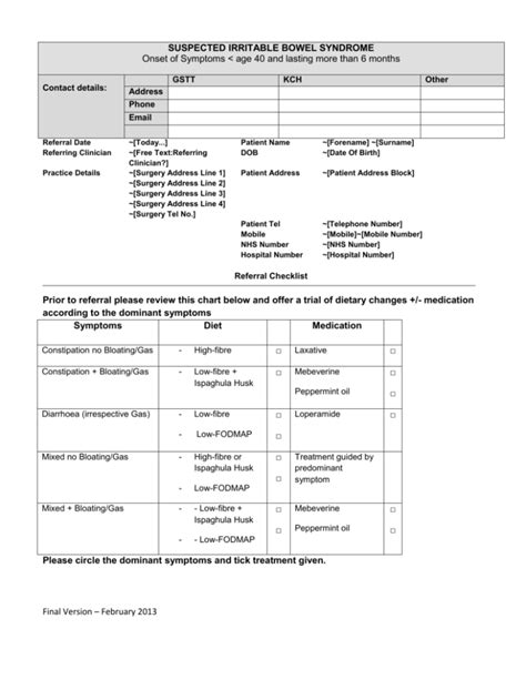 Lower Gi Checklist And Referral Final