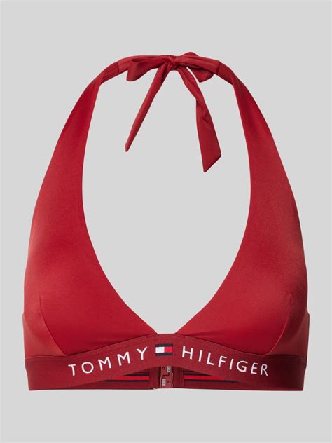 TOMMY HILFIGER Bikini Oberteil Mit Neckholder Dunkelrot Online Kaufen