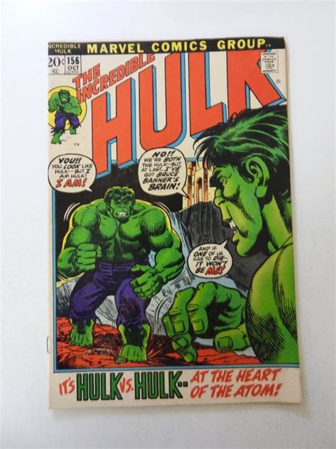 The Incredible Hulk 156 1972 VG FN Condition Comic Books Bronze