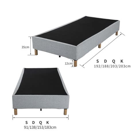 Metal Bedframe Mattress Foundation Dark Grey Double