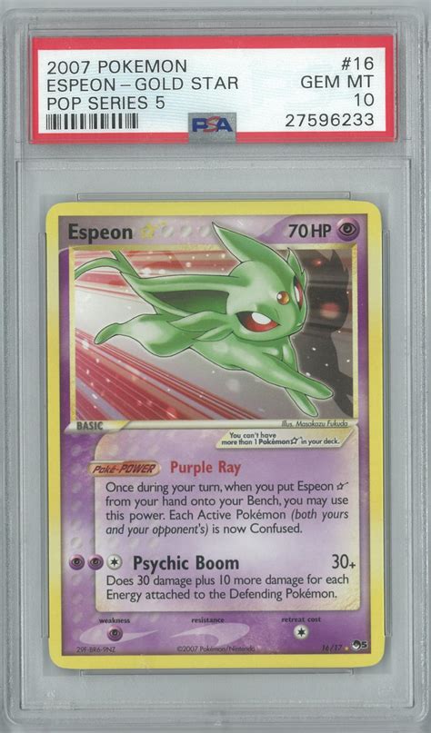 Pokemon Pop Series 5 Espeon Gold Star 1617 Psa 10 Gem Mint Da Card World