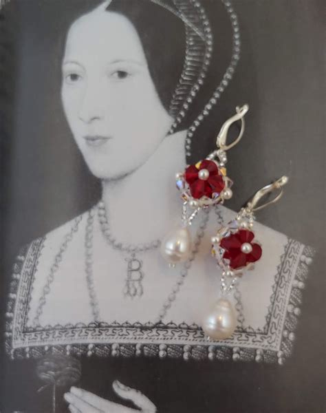 Tudor Elizabethan Ruby Crystal And Pearl Teardrop Earrings Etsy