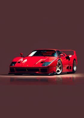 Ferrari F40 Poster By Sebastian Uhrbrook Displate