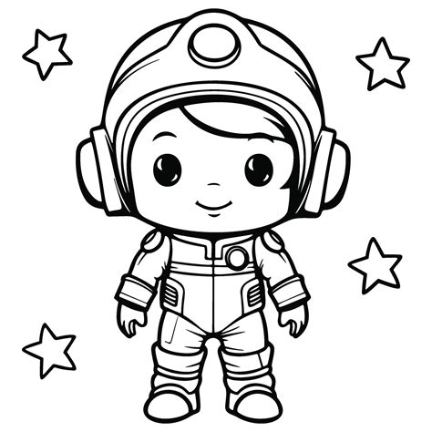 Chibi Spaceman Outline ART 26171451 Vector Art at Vecteezy