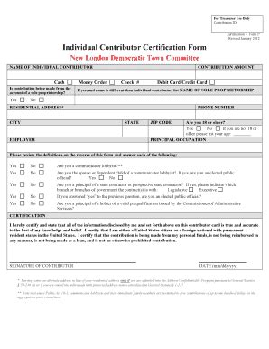 Fillable Online NLDTC Contribution Certification Form Constant