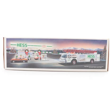 Hess Toy Trucks with Miniatures, Firetruck, Helicopter, More, 1990s ...