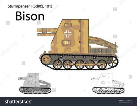 German Ww2 Bison Self Propelled Gun Stock Vector Royalty Free