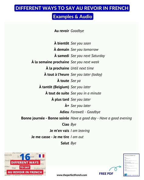 16 Different Ways to Say AU REVOIR - GOODBYE in French - French Online