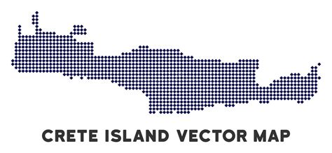 Mapa Da Ilha Da Creta De Pixelated Ilustração Do Vetor Ilustração De