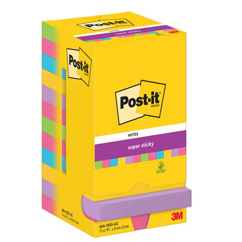 Blocco Foglietti Post It Super Sticky 654 12SSUCC 76 X 76 Mm